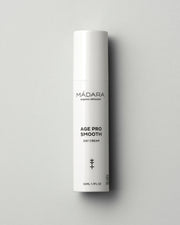 MÁDARA Organic Skincare age pro smooth day cream A3330 face cream product photo on plain background.