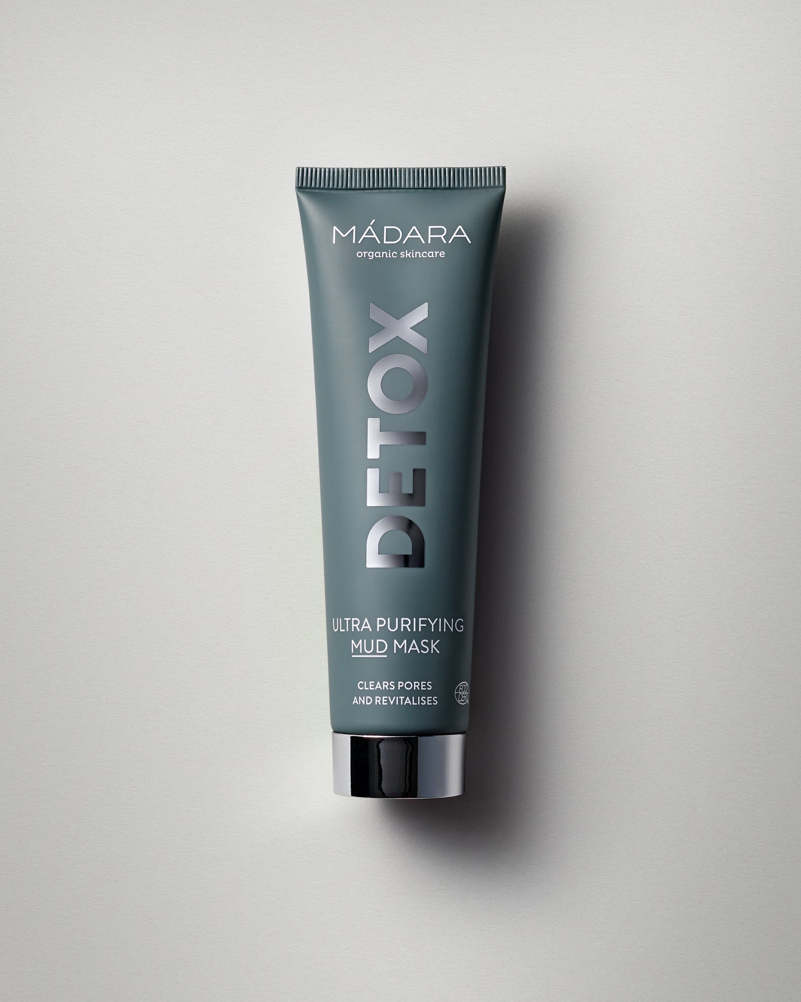 MÁDARA Organic Skincare ultra purifying mud mask A2102 face mask product photo on plain background.