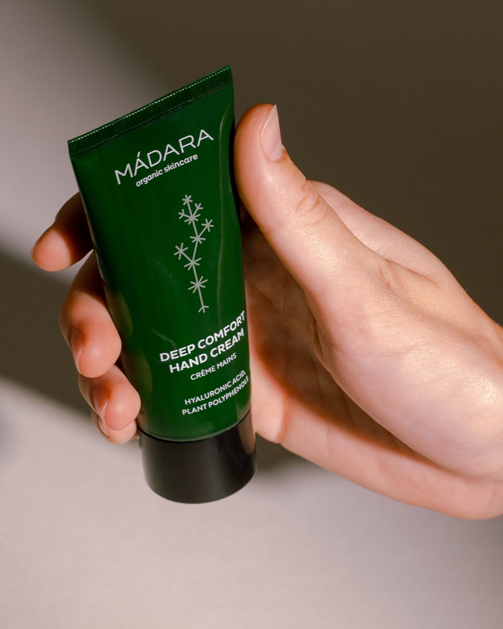 MÁDARA Organic Skincare rich hand cream A1208 face cream product photo on plain background.