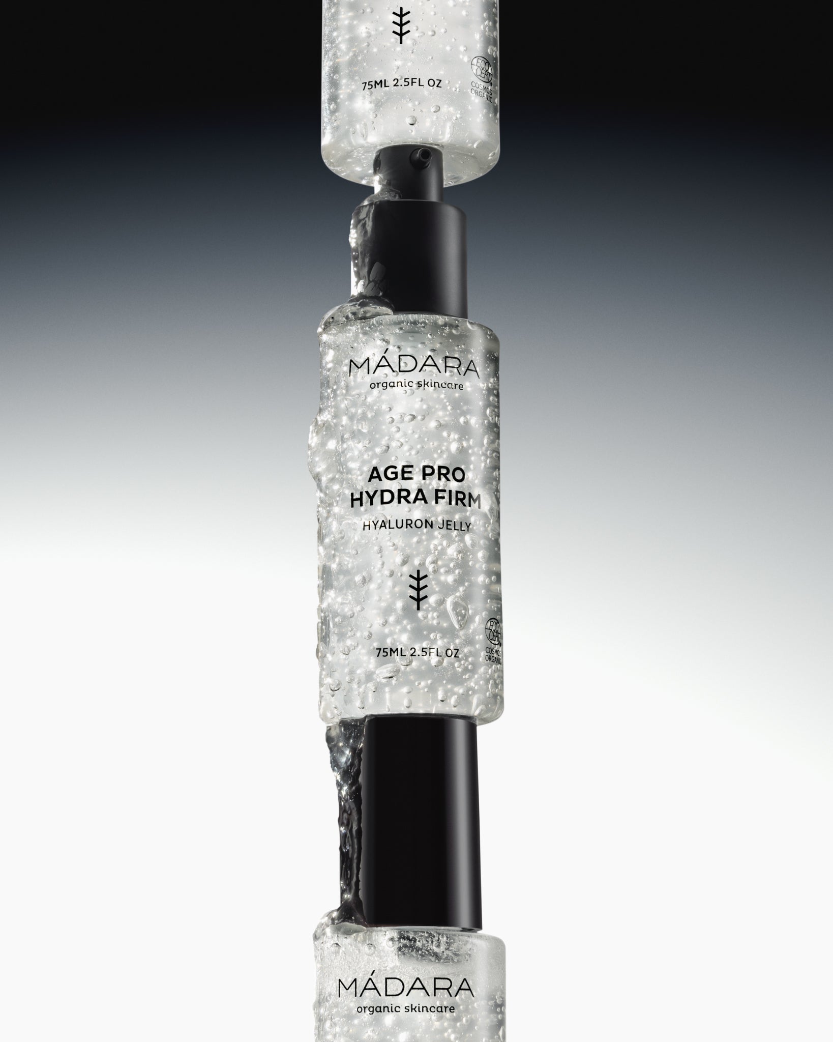 MÁDARA Organic Skincare hyaluron jelly madara A3342 gel moisturizer product photo on plain background.