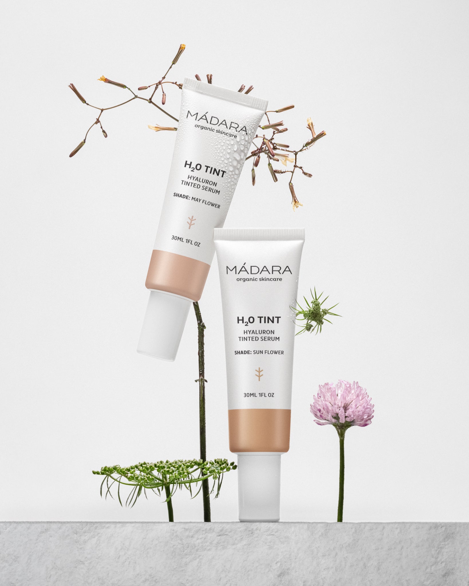 MÁDARA Organic Skincare may flower sun flower A3513 product photo on plain background.