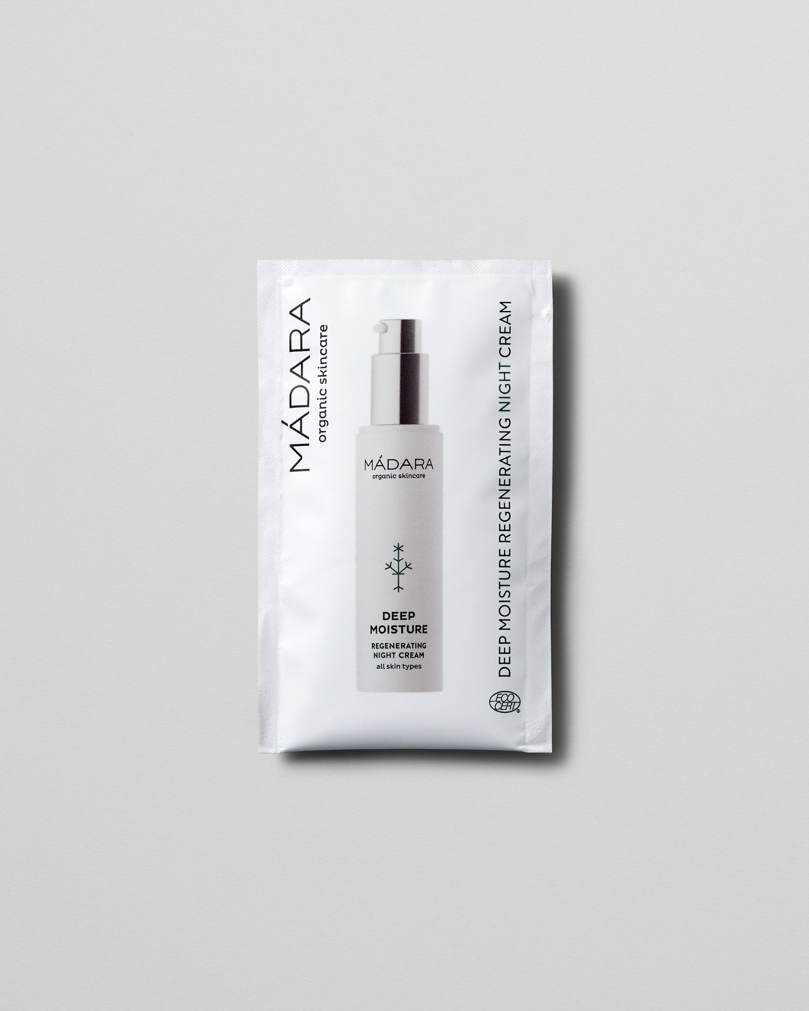 MÁDARA Organic Skincare deep moisture regenerating night cream 2ml SC2241 2 face cream product photo on plain background.