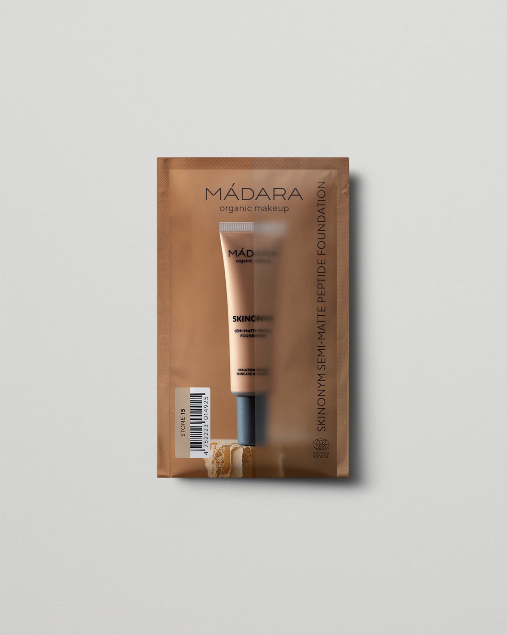 MÁDARA Organic Skincare semi matte peptide foundation stone 2ml SC6087 2 foundation product photo on plain background.
