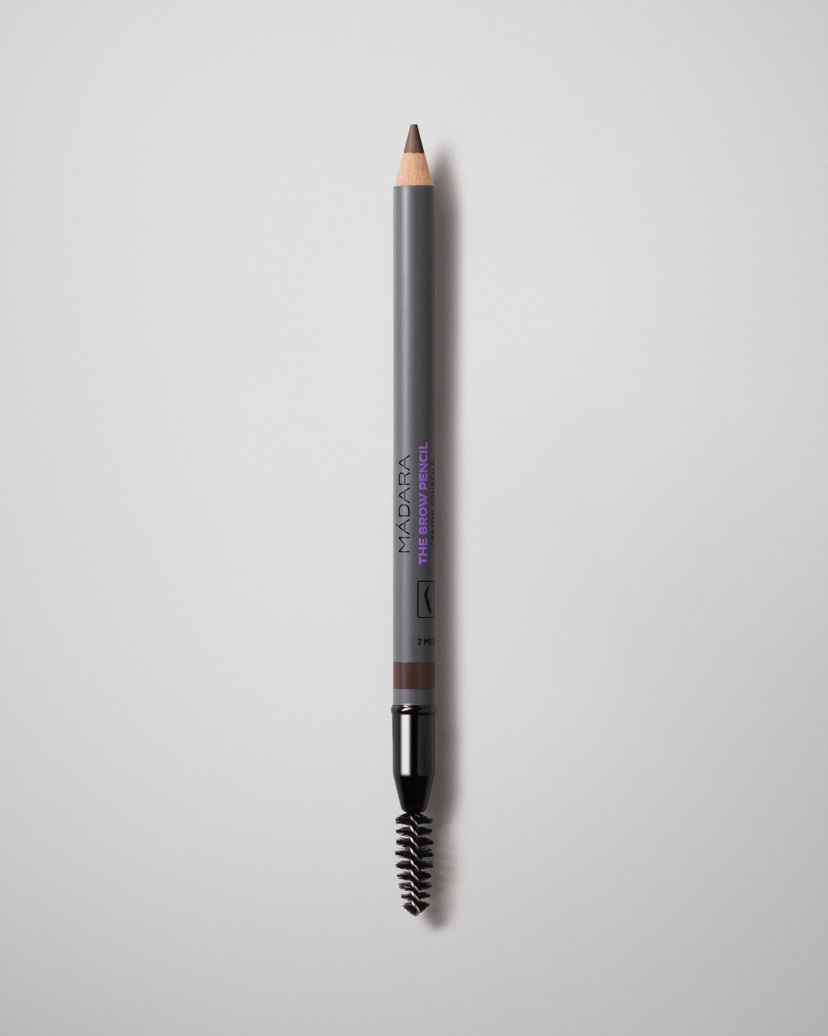 MÁDARA Organic Skincare the brow pencil medium brown A6892 product photo on plain background.