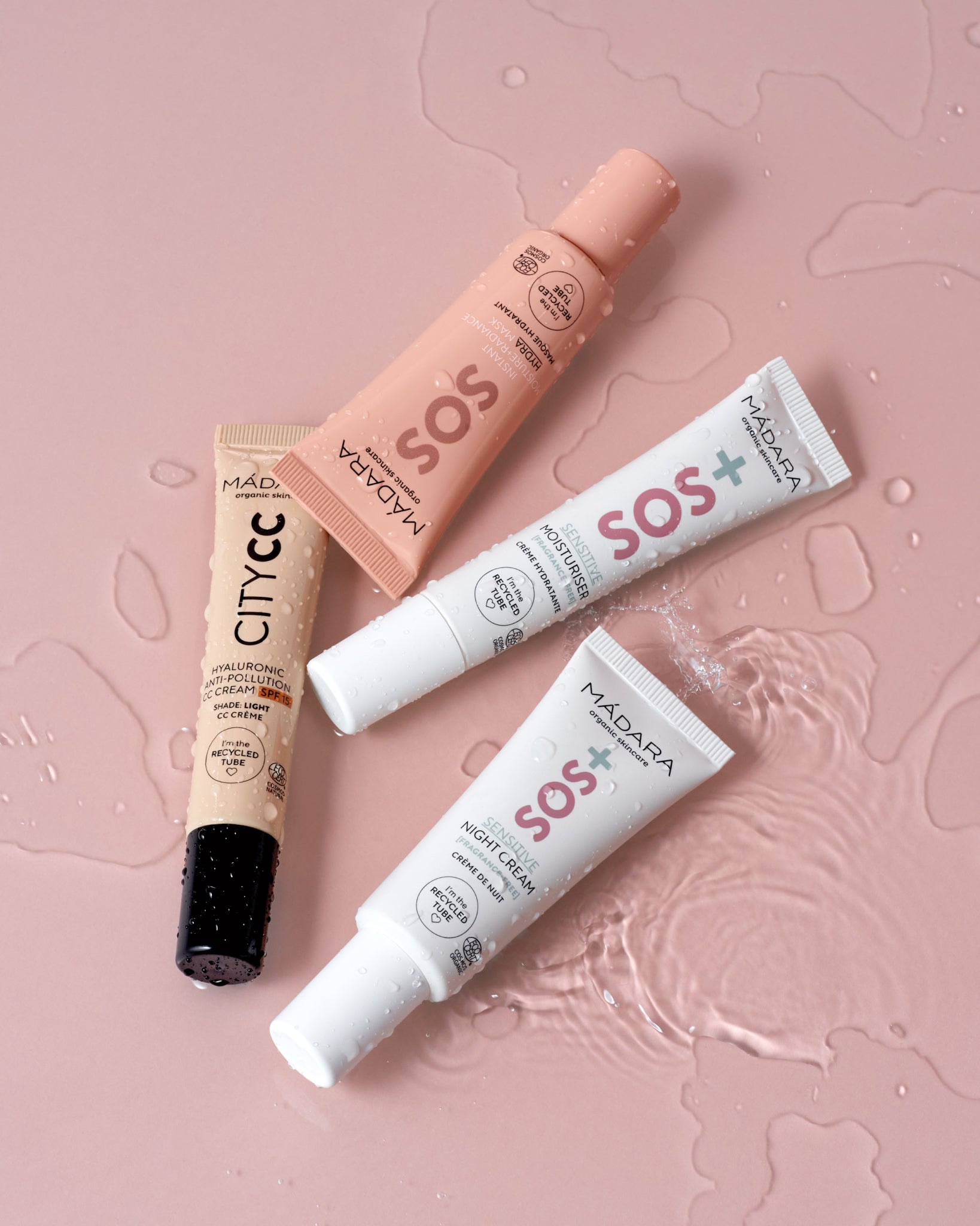 MÁDARA Organic Skincare calming skincare trial light A0035 product photo on plain background.