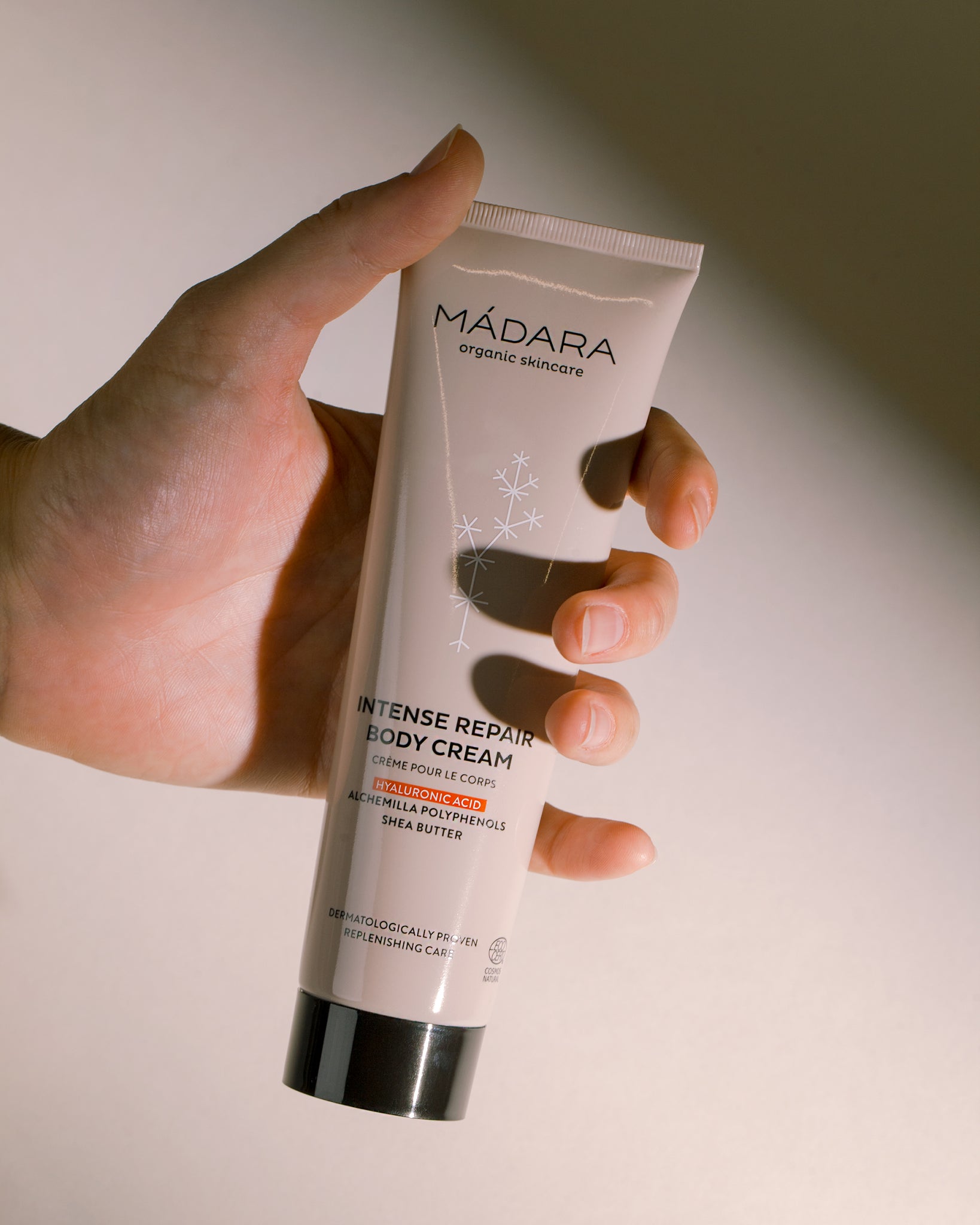 MÁDARA Organic Skincare natural body cream A1115 face cream product photo on plain background.