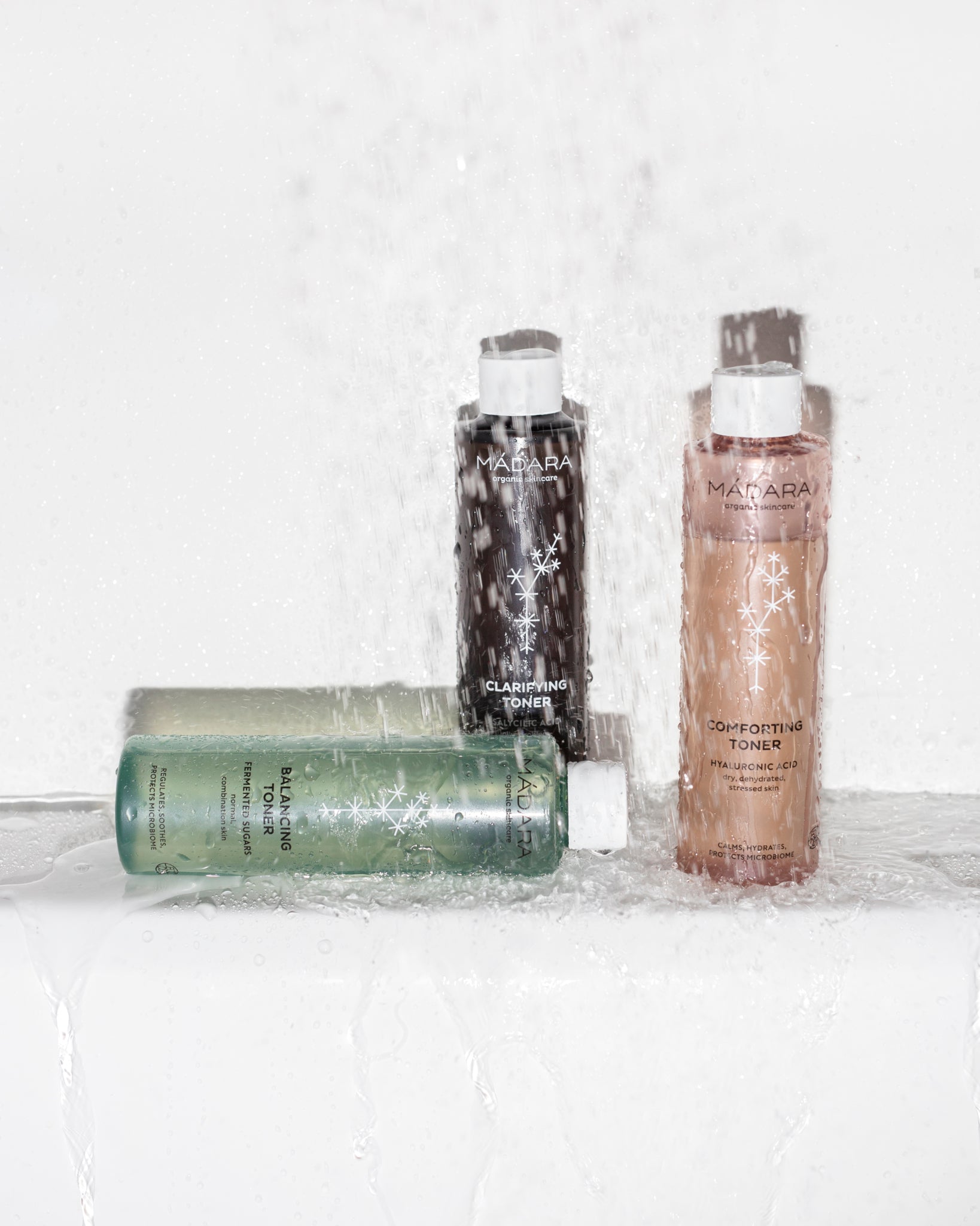 MÁDARA Organic Skincare toner selection A2051 toner product photo on plain background.