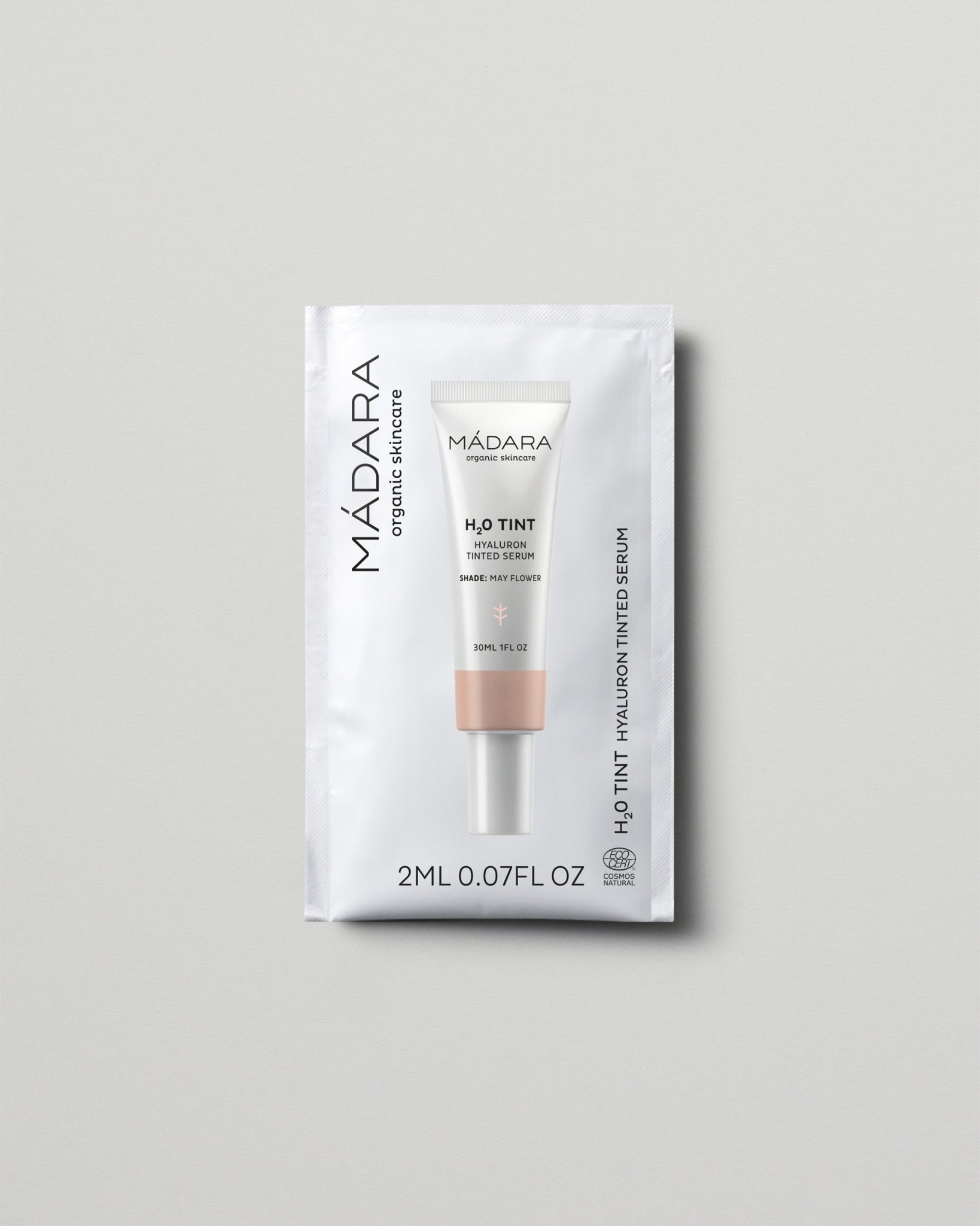 MÁDARA Organic Skincare hyaluron tinted serum may flower 2ml SC3511 2 serum product photo on plain background.